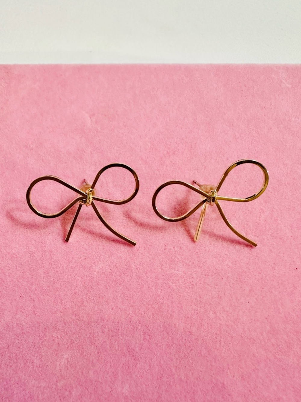 Gold Tone Bow Stud Earrings